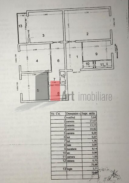 Brancoveanu, vanzare apartament 4 camere decomandat cu centrala.